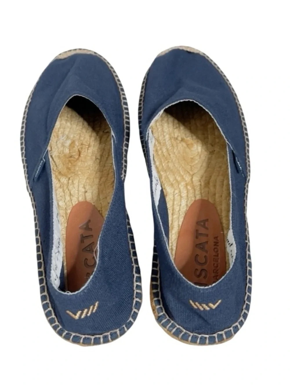 Viscata Barcelona Womens Espadrille Flats Size 11 Navy Canvas Slip On Shoes New